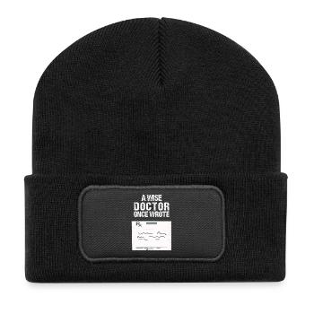 Humorous Medical Quote T-Shirt - Recycled Patch Beanie - black - Front