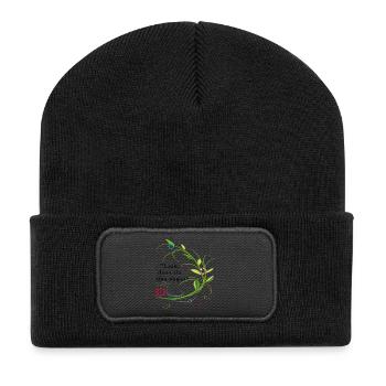 lieb, dass du das sagst - Recycelte Patch Beanie - Schwarz - Vorne