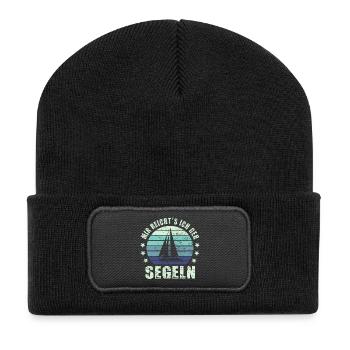 Segeln Segelboot - Recycelte Patch Beanie - Schwarz - Vorne