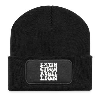Extinction Rebellion Rétro blanc - Beanie recyclé à patch - noir - Devant