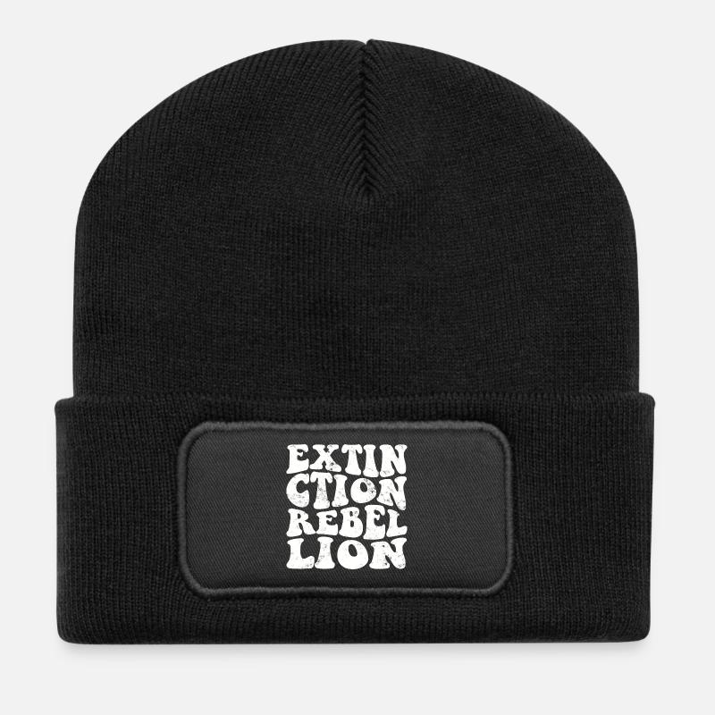 Extinction Rebellion Retro white - Recycled Patch Beanie - black
