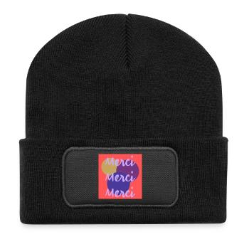 MERCI. MERCI MAÎTRESSE. CADEAU MAÎTRESSE. VACANCES - Beanie recyclé à patch - noir - Devant