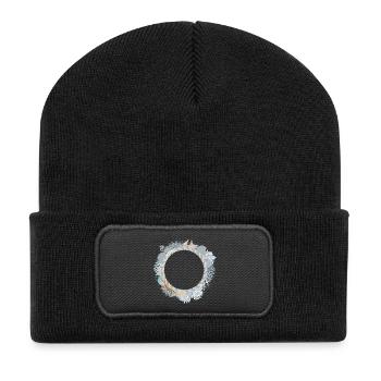 maritime pastel frame in coral reef look - Recycled Patch Beanie - black - Front