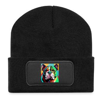 Bouledogue - Beanie recyclé à patch - noir - Devant