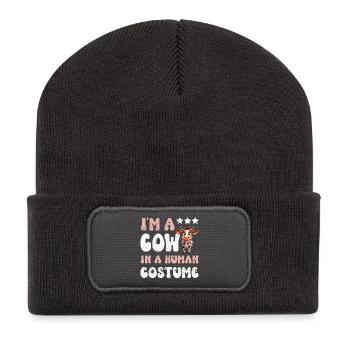 Vaches - Beanie recyclé à patch - charbon - Devant
