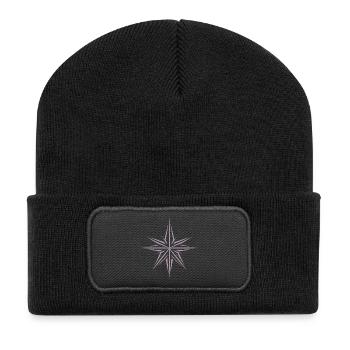 Minimalist Poinsettia: Festive - Recycled Patch Beanie - black - Front