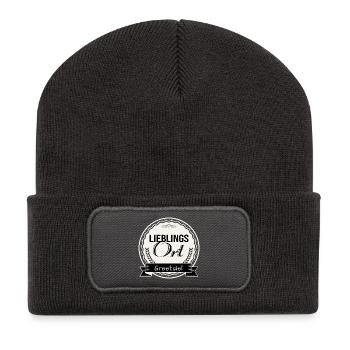Lieblingsort Greetsiel - Recycelte Patch Beanie - Dunkelgrau - Vorne