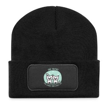 One friend can change your whole life - Recycled Patch Beanie - black - Front