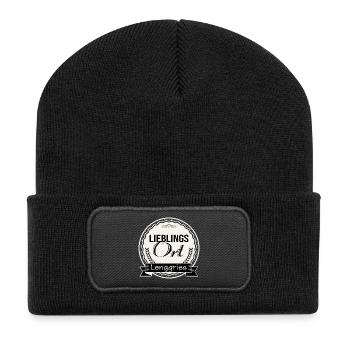 Lieblingsort Lenggries - Recycelte Patch Beanie - Schwarz - Vorne