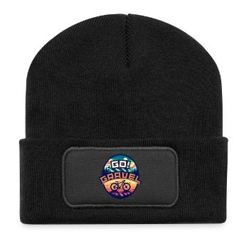 GO Gravel Ride - Recycelte Patch Beanie - Schwarz - Vorne