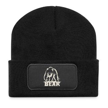 Bear Pawing [White] - Recycled Patch Beanie - black - Front