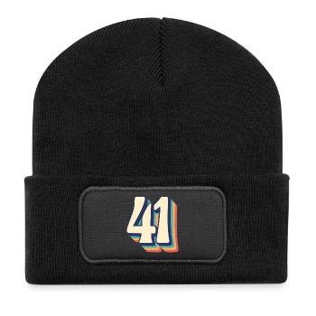 Vintage Retro Nummer 41 Einundvierzig T-Shirt - Recycelte Patch Beanie - Schwarz - Vorne