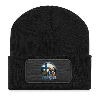 Finland - Finnland - Suomi - Recycelte Patch Beanie - Schwarz - Vorne