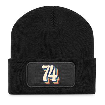 Vintage Retro T-Shirt Number 74 Seventy Four - Recycled Patch Beanie - black - Front