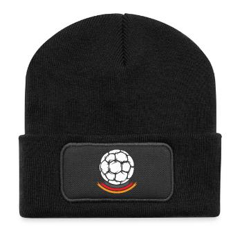 Handball Kopf Deutschland Team Symbol Logo EM icon - Recycelte Patch Beanie - Schwarz - Vorne