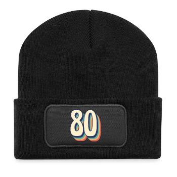 T-Shirt rétro Vintage numéro 80 Eighty - Beanie recyclé à patch - noir - Devant