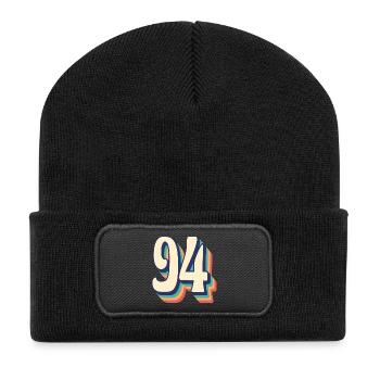 T-Shirt rétro Vintage numéro 94 quatre-vingt-quatorze - Beanie recyclé à patch - noir - Devant