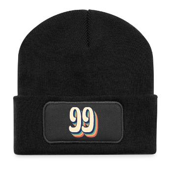 T-Shirt rétro Vintage numéro 99 quatre-vingt-dix-neuf - Beanie recyclé à patch - noir - Devant