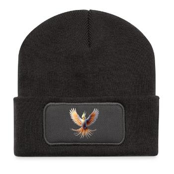 Nymphensittich (20) - Recycelte Patch Beanie - Dunkelgrau - Vorne
