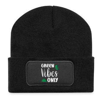 Green Vibes Only - Recycled Patch Beanie - black - Front