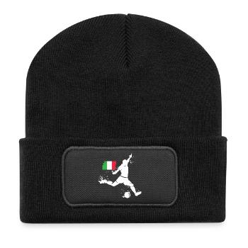 Fußball Team Italien Spieler Explosion EM 2024 - Recycelte Patch Beanie - Schwarz - Vorne