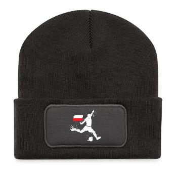 Le joueur de football fait exploser l’icône de la Coupe du monde de l’ en Pologne - Beanie recyclé à patch - charbon - Devant