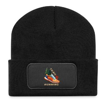 Trail Running - Recycelte Patch Beanie - Schwarz - Vorne