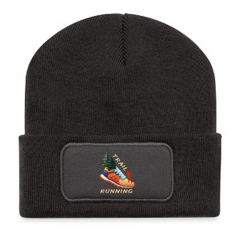 Trail Running - Recycelte Patch Beanie - Dunkelgrau - Vorne