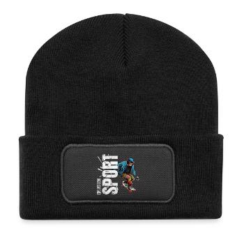 Eins mit dem Sport - Skateboard - Recycelte Patch Beanie - Schwarz - Vorne