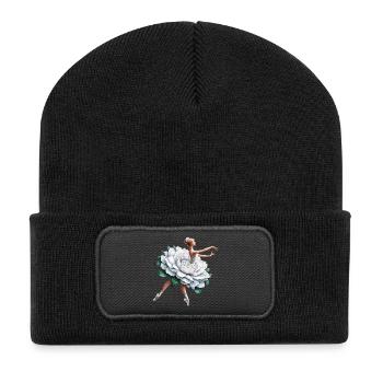 Balletttänzerin mit Tutu - Recycelte Patch Beanie - Schwarz - Vorne