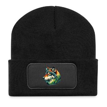Loup - Beanie recyclé à patch - noir - Devant