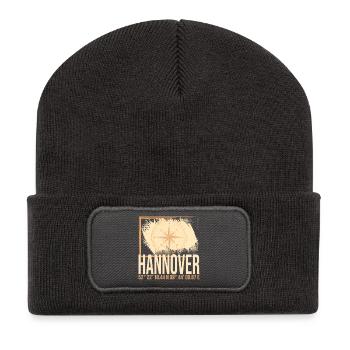 Hannover Koordinaten - Recycelte Patch Beanie - Dunkelgrau - Vorne