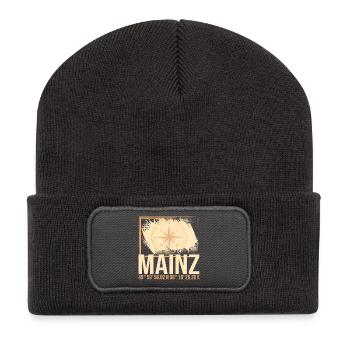 Mainz Koordinaten - Recycelte Patch Beanie - Dunkelgrau - Vorne