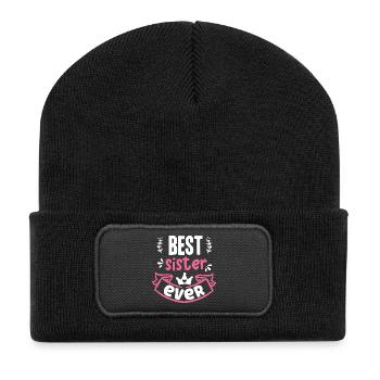 Beste Schwester aller Zeiten - Recycelte Patch Beanie - Schwarz - Vorne