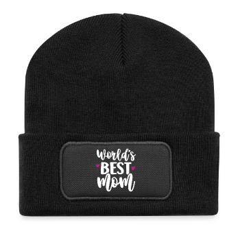 World's Best Mom - Recycled Patch Beanie - black - Front