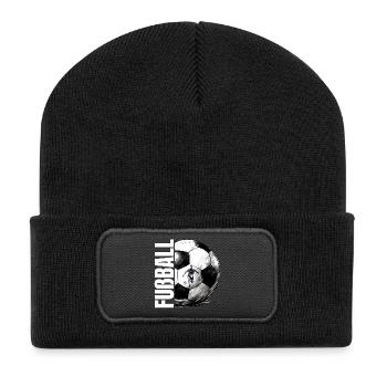 Fußball - Recycelte Patch Beanie - Schwarz - Vorne