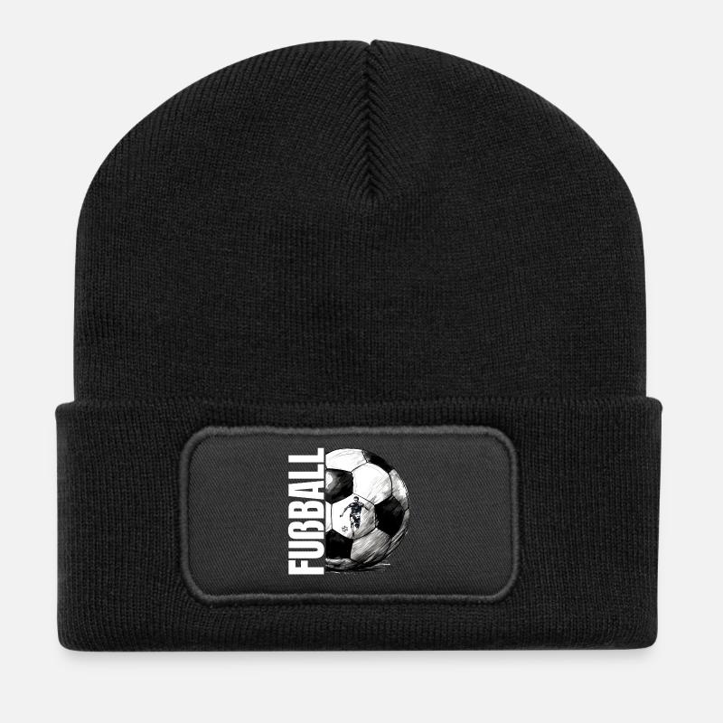 Fußball - Recycelte Patch Beanie - Schwarz