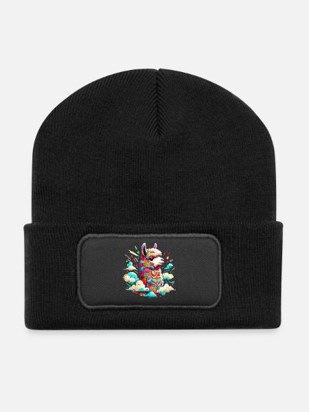 Alpaga - Beanie recyclé à patch - noir