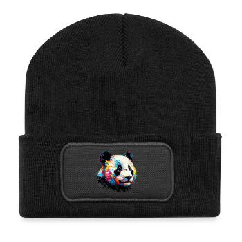 Panda - Recycelte Patch Beanie - Schwarz - Vorne