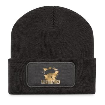 Fallschirmspringen - Recycelte Patch Beanie - Dunkelgrau - Vorne
