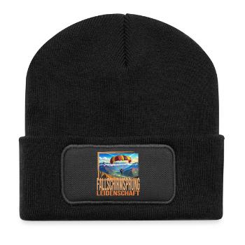 Fallschirmsprung Leidenschaft - Recycelte Patch Beanie - Schwarz - Vorne