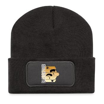 Fallschirmspringen - Recycelte Patch Beanie - Dunkelgrau - Vorne