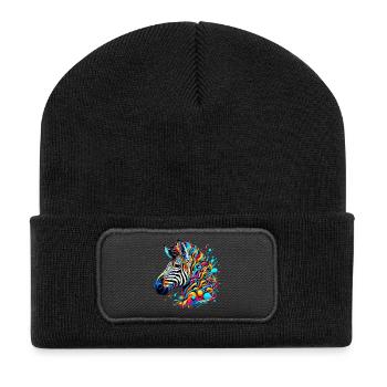 Zèbre - Beanie recyclé à patch - noir - Devant