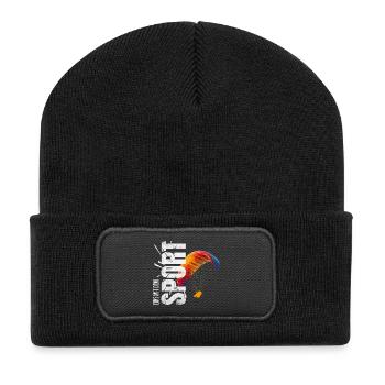Eins mit dem Sport - Paragliden - Recycelte Patch Beanie - Schwarz - Vorne