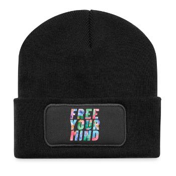 Free your mind - Recycled Patch Beanie - black - Front