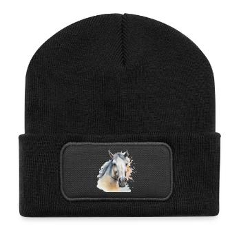 Horse Head Horse Horse Horse Horse Stallion - Recycled Patch Beanie - black - Front