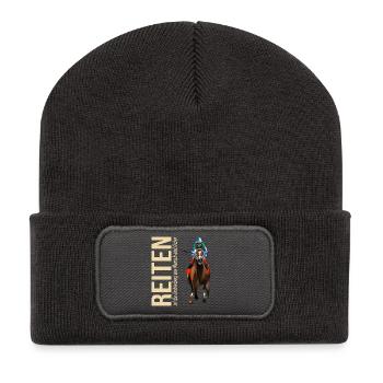 Reiten ist die Verbindung von Mensch und Natur - Recycelte Patch Beanie - Dunkelgrau - Vorne