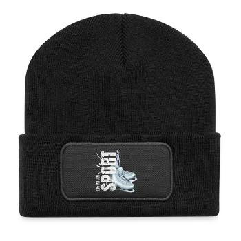 Eins mit dem Sport - Eiskunstlaufen - Recycelte Patch Beanie - Schwarz - Vorne