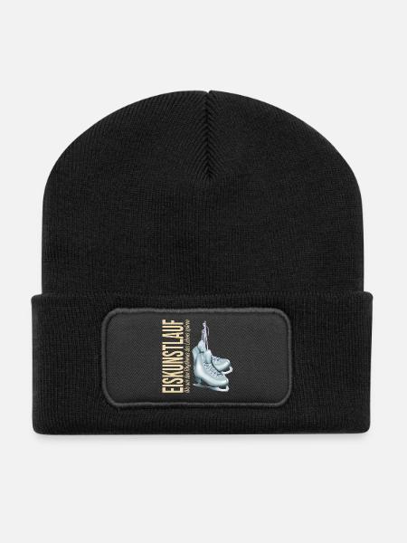 Eiskunstlauf:Wo wir den Rhythmus des Lebens spüren - Recycelte Patch Beanie - Schwarz