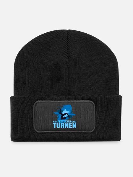 Kraft in Bewegung - Turnen - Recycelte Patch Beanie - Schwarz